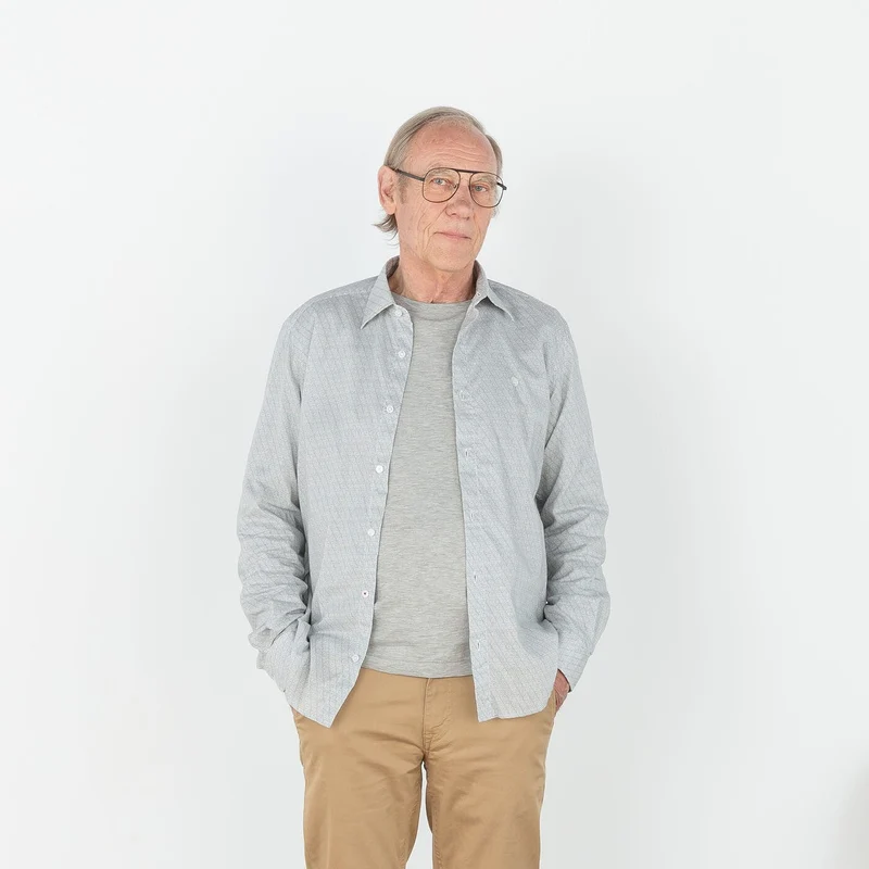 Chemise imprimée indigo blue