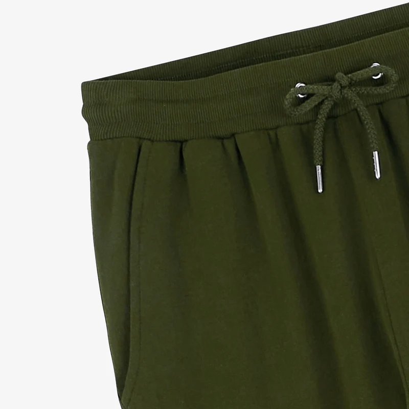 Jogging en molleton gratté vert army en coton