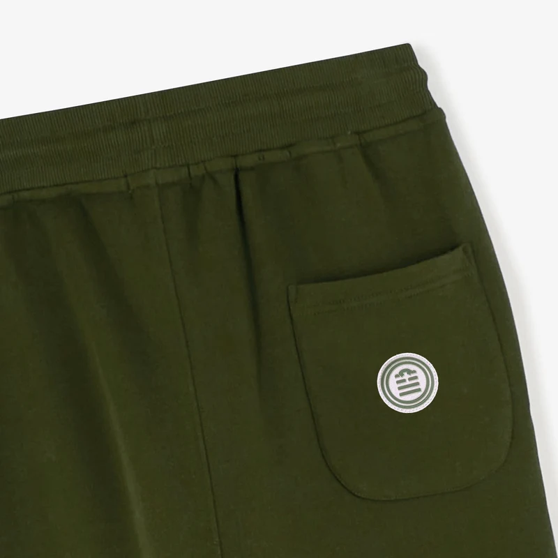 Jogging en molleton gratté vert army en coton