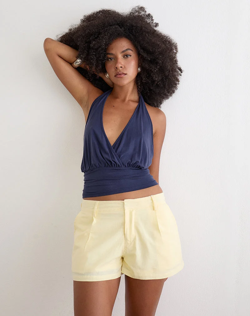 Mini-short taille basse Vexa, couleur citron