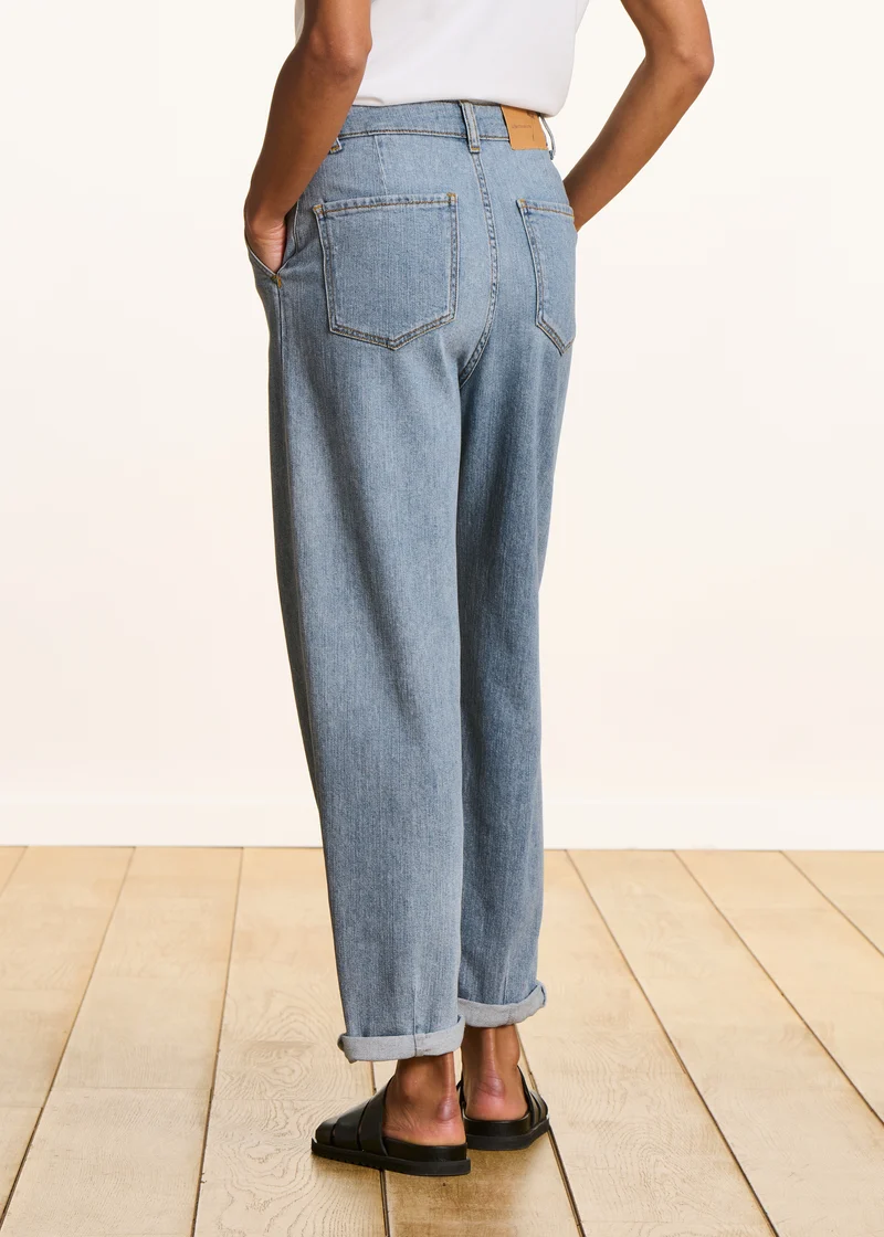 Jean boyfriend clair en coton biologique