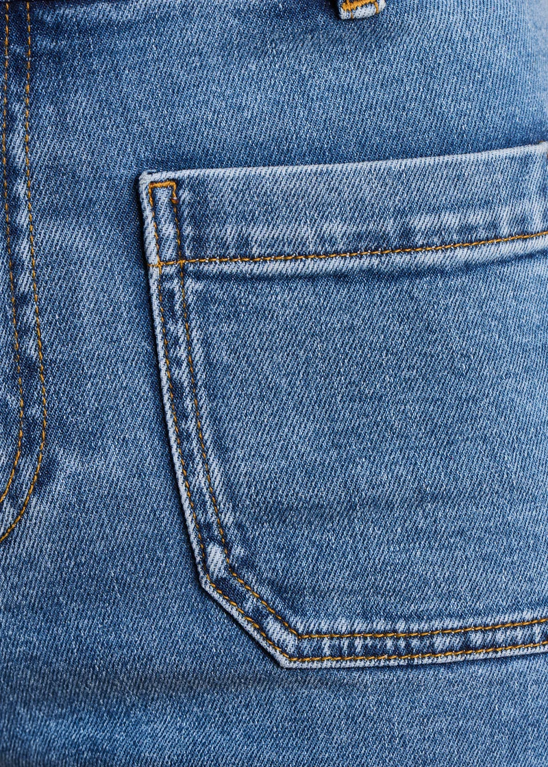 Jean flare clair taille haute en coton biologique
