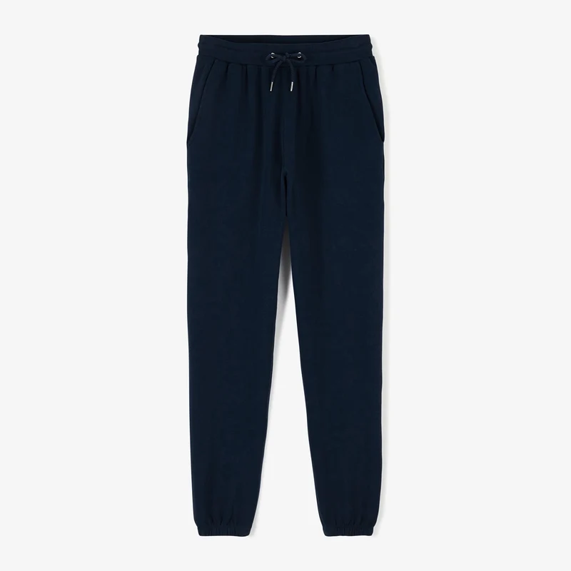 Jogging en molleton gratté bleu marine en coton