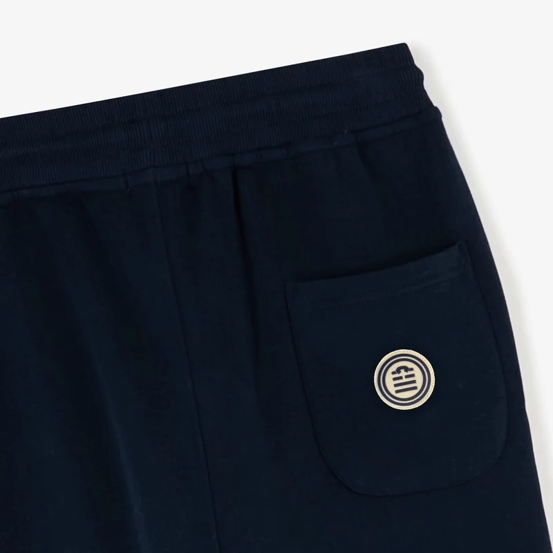 Jogging en molleton gratté bleu marine en coton