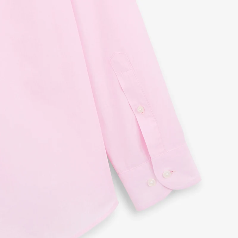 Chemise manches longues en coton rose Charles