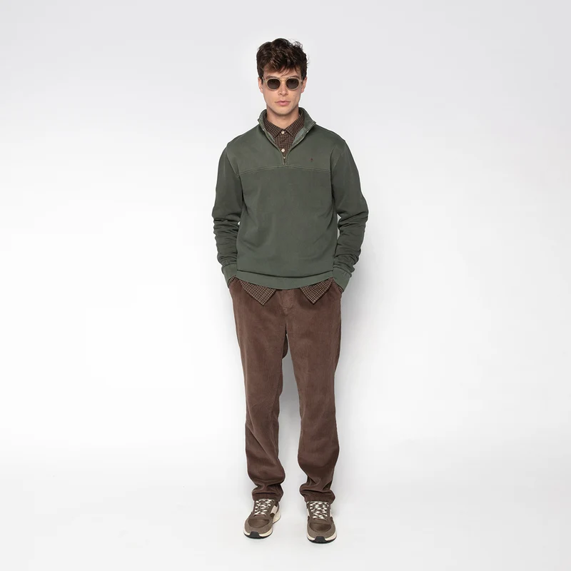 Pantalon 549 regular confort élastiqué marron ébène en velours