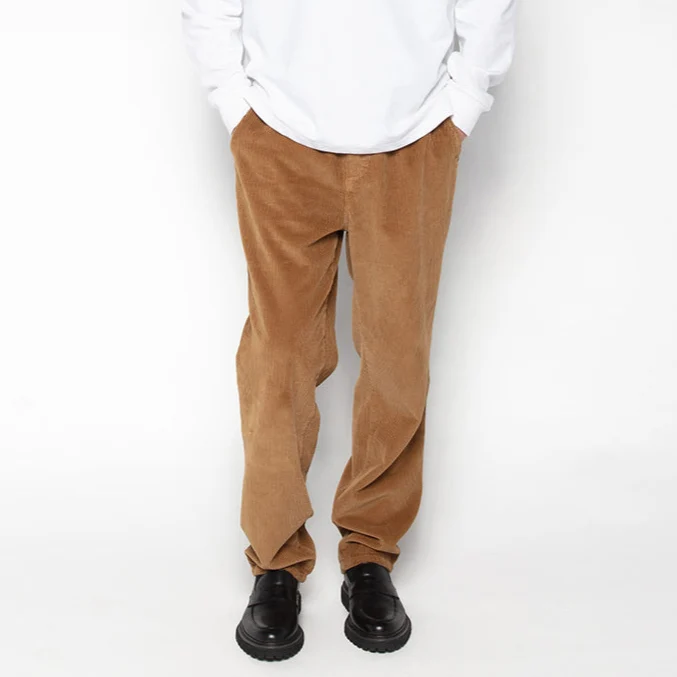 Pantalon 549 velours côtelé regular confort taille élastiquée marron noisette