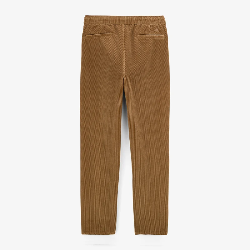 Pantalon 549 velours côtelé regular confort taille élastiquée marron noisette