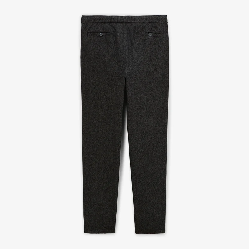 Pantalon 556 coupe large taille semi-élastiquée gris chiné en coton