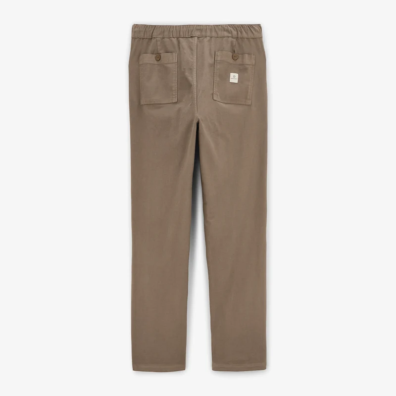 Pantalon 555 taille élastique coupe large shitake en coton