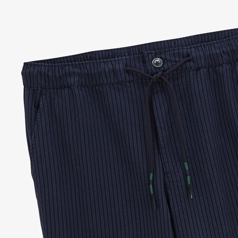Pantalon 554 coupe large rayé bleu foncé en coton