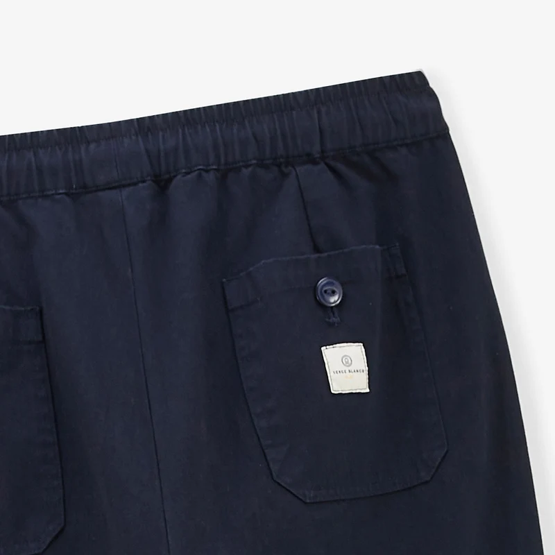 Pantalon 550 en coton coupe large élastique bleu marine