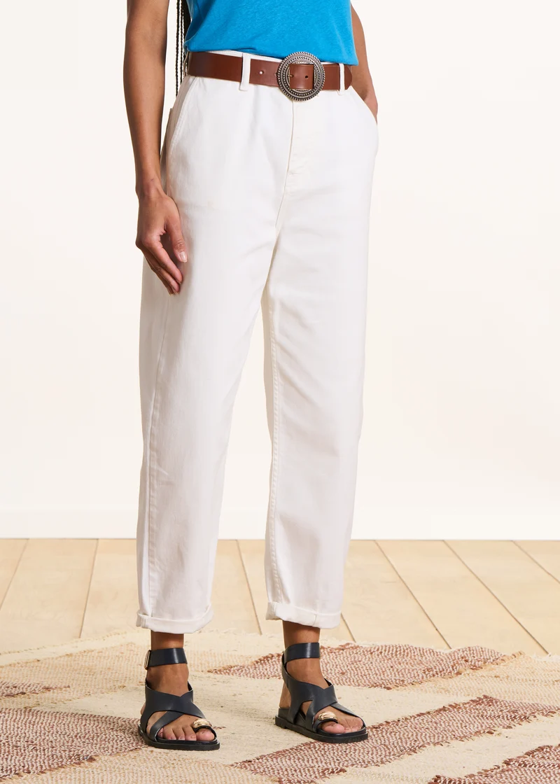 Jean boyfriend blanc en coton biologique