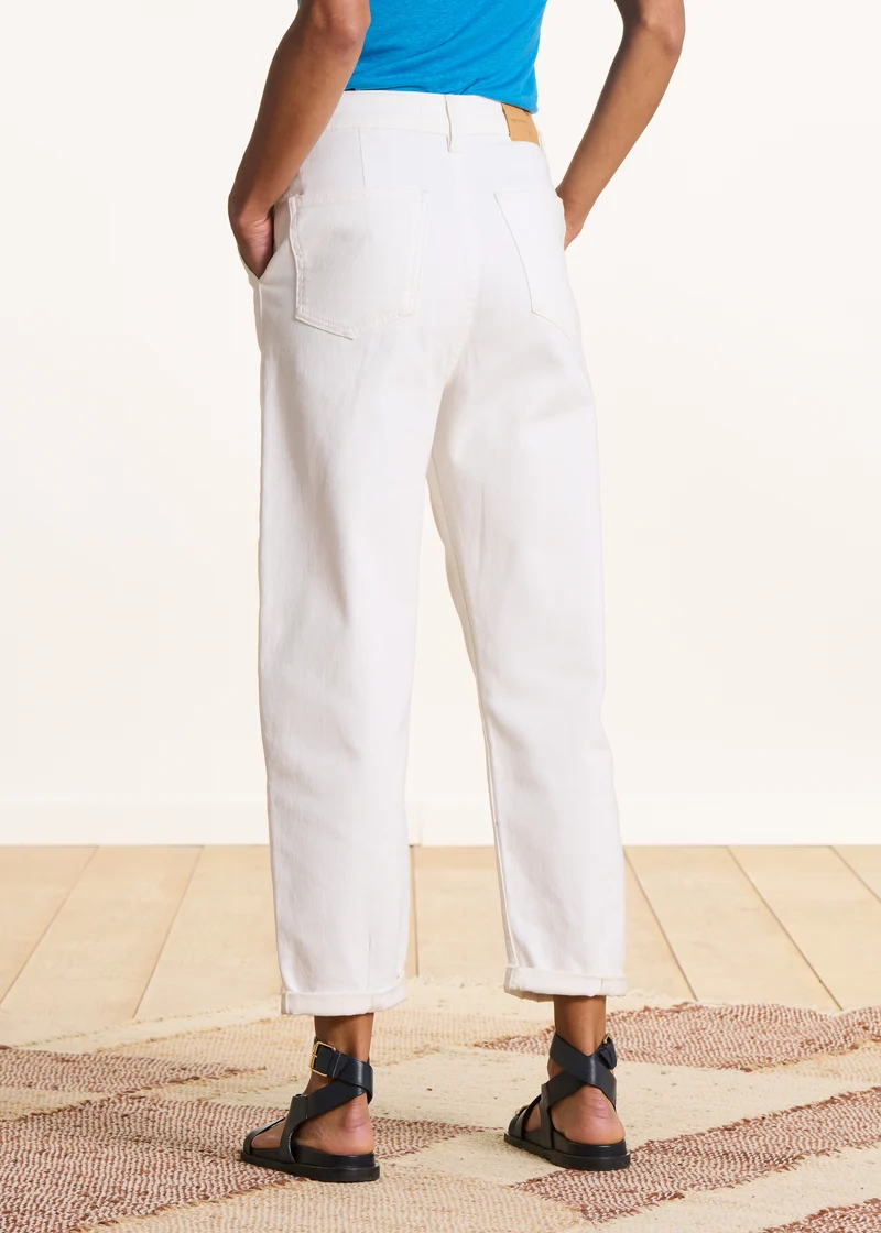 Jean boyfriend blanc en coton biologique