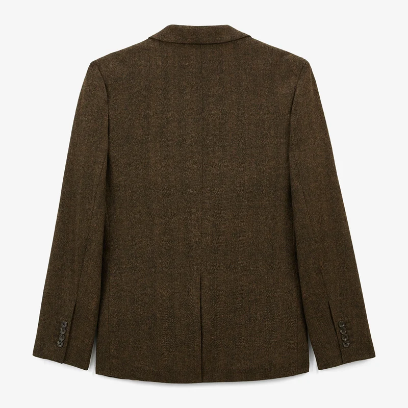 Veste Simonni en laine marron ébène