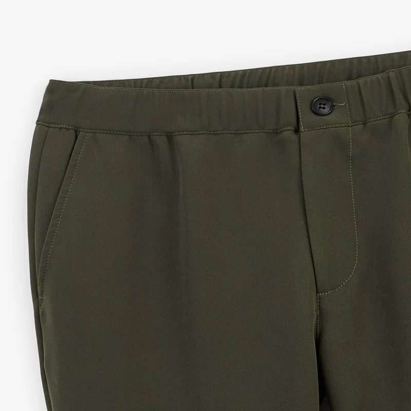 Chino coupe regular stretch taille élastiquée vert kaki 549