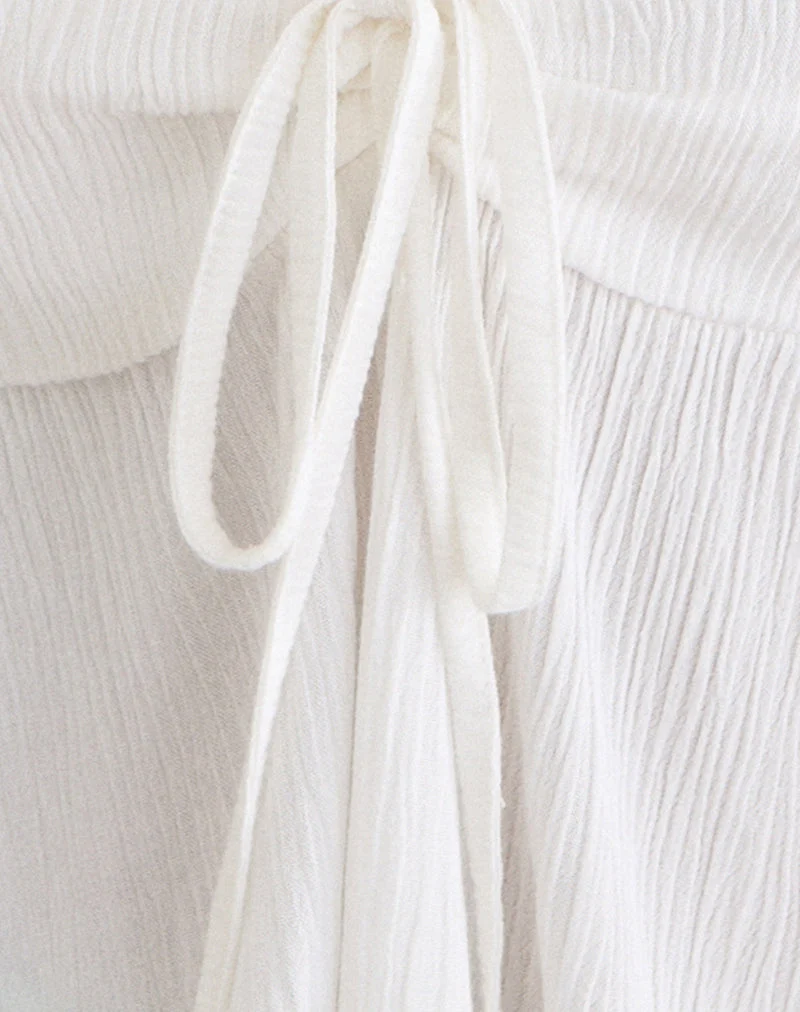 Haut Awilix en tissu froissé blanc cassé