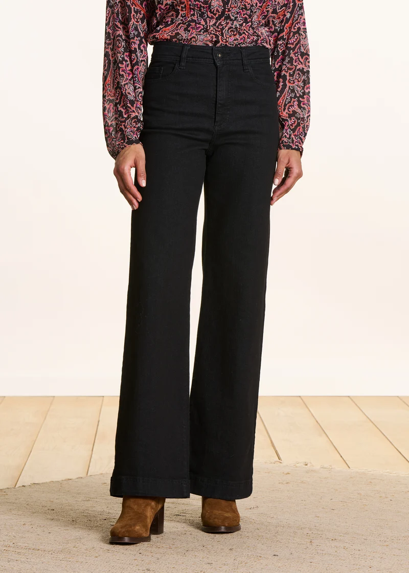Jean large noir en coton biologique
