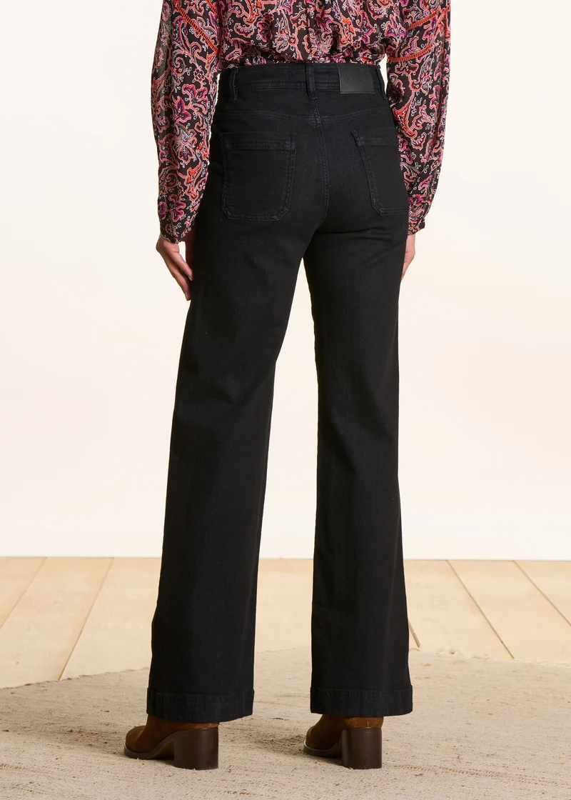Jean large noir en coton biologique
