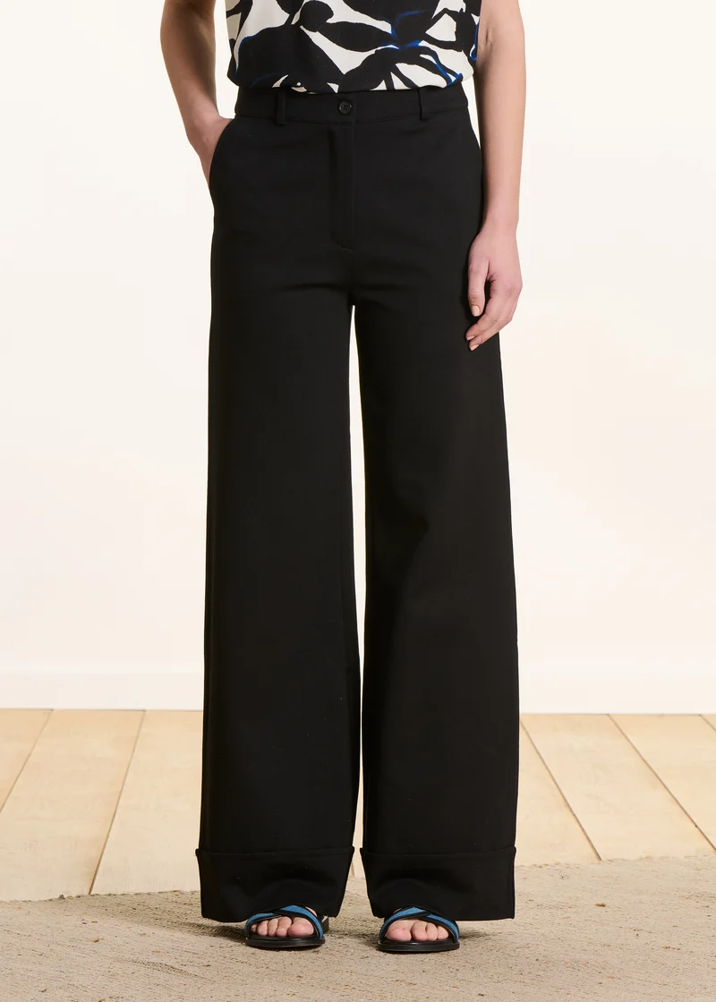 Pantalon en milano noir taille haute