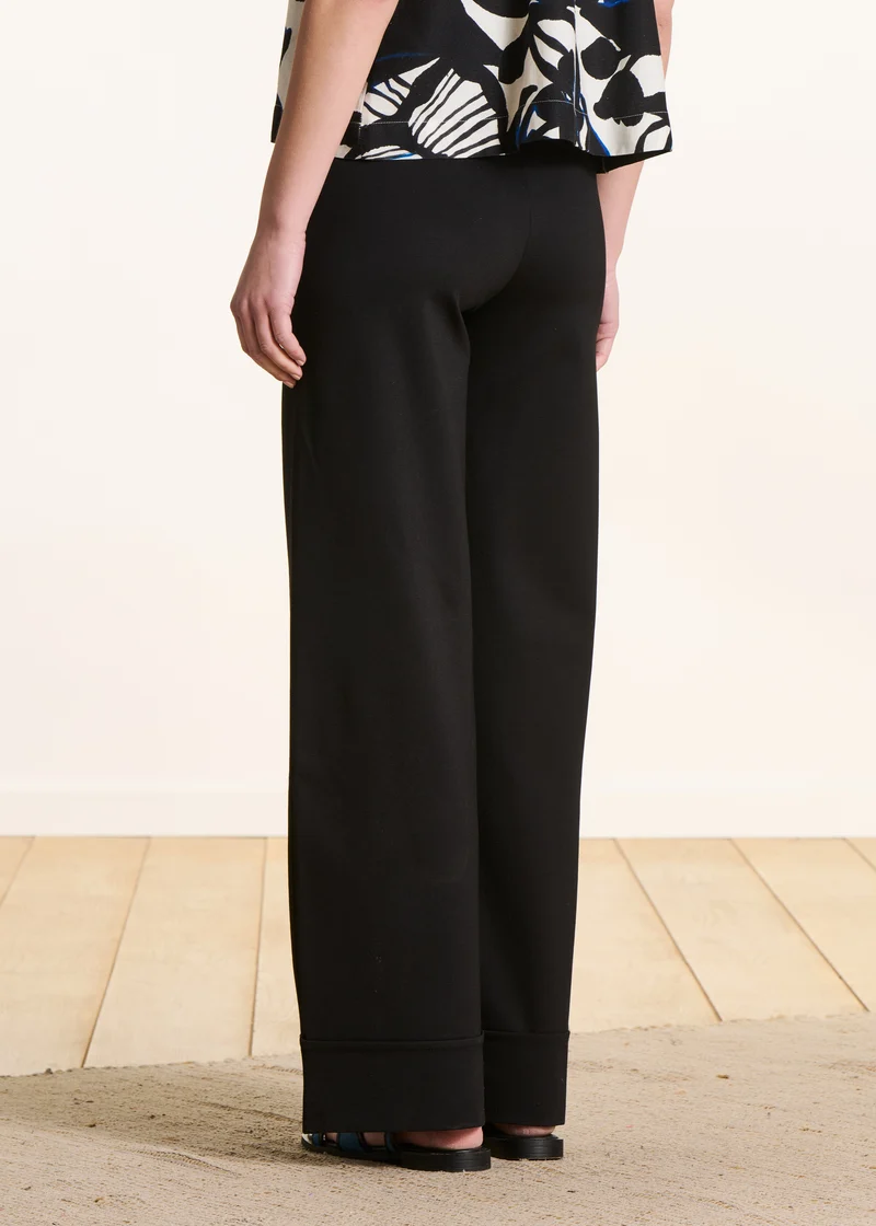 Pantalon en milano noir taille haute