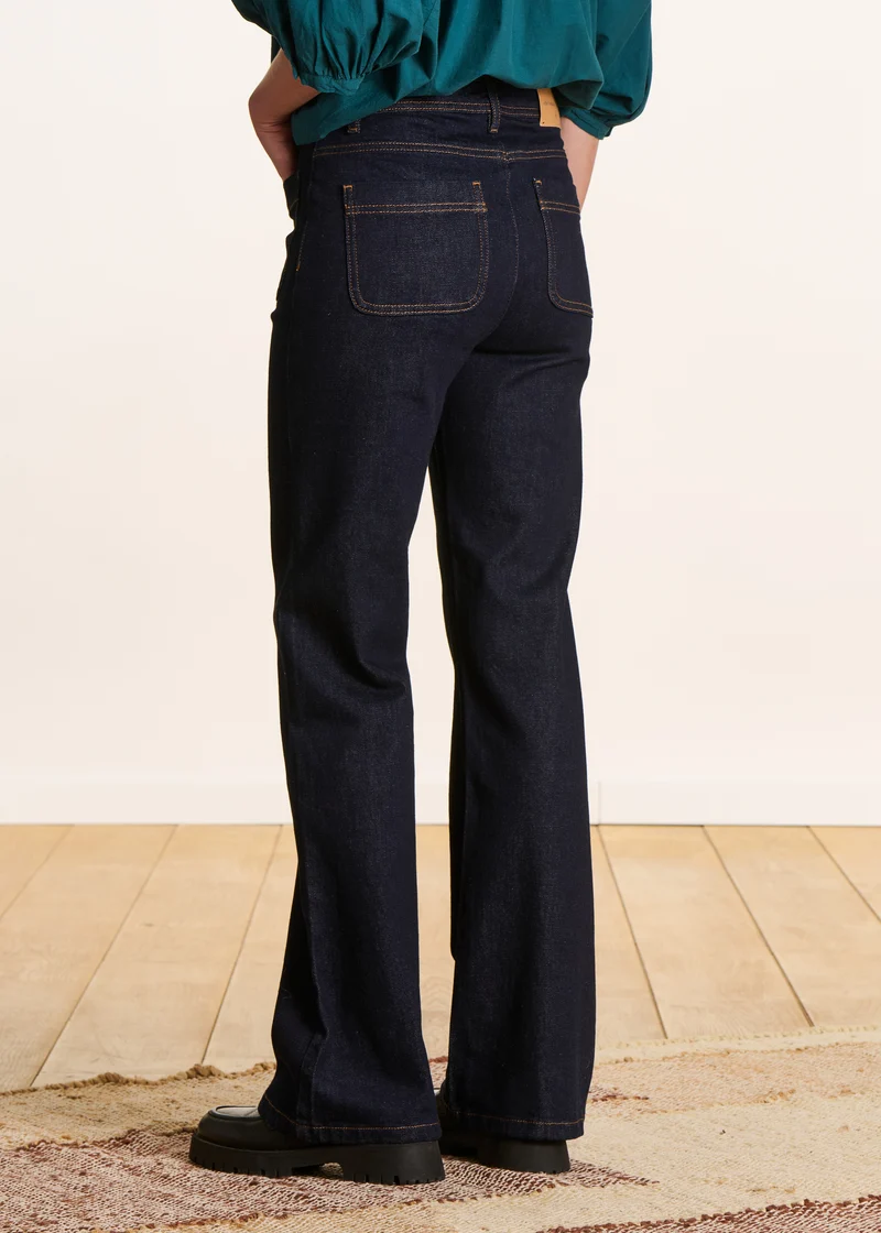 Jean bootcut brut en coton biologique