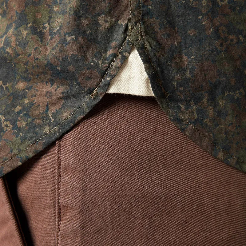 Chemise Manches Longues À Motif Fleur Fantaisie