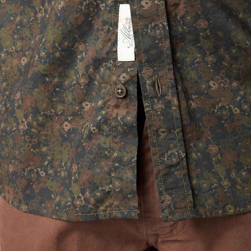 Chemise Manches Longues À Motif Fleur Fantaisie