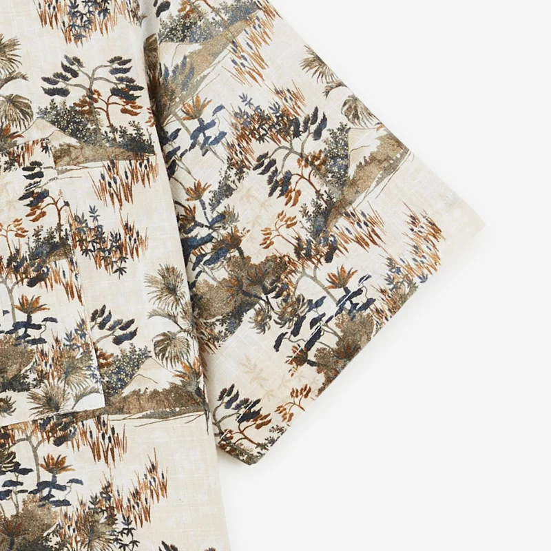 Chemise manches courtes avec imprimé feuillage