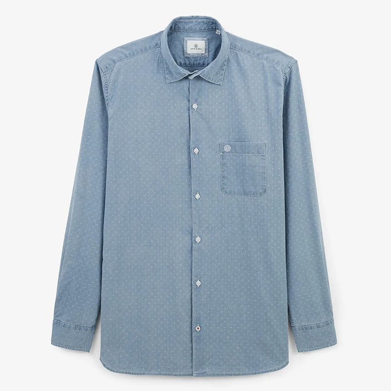 Chemise manches longues denim en coton