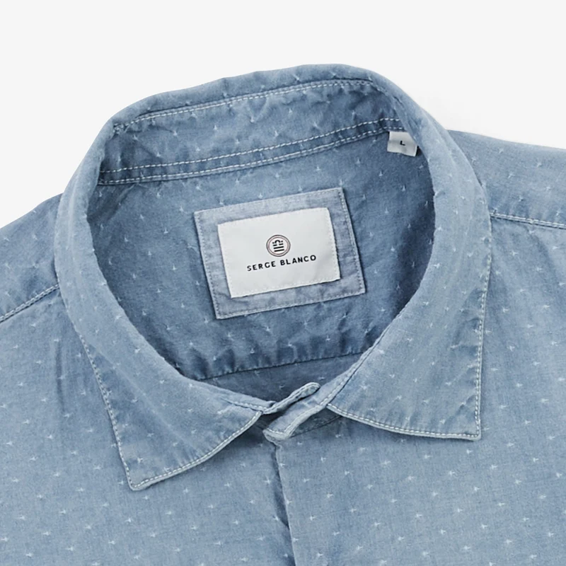 Chemise manches longues denim en coton