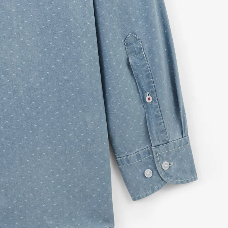 Chemise manches longues denim en coton