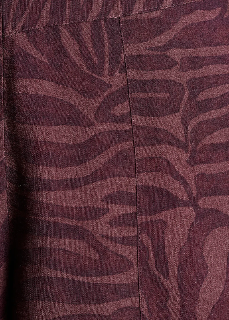 Pantalon marron 7/8ème à imprimé animalier