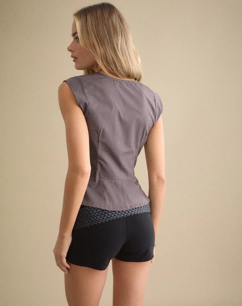 Blouse Devlon en popeline « Peppercorn »