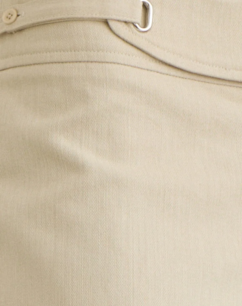 Pantalon Nalita beige à boucle à la taille
