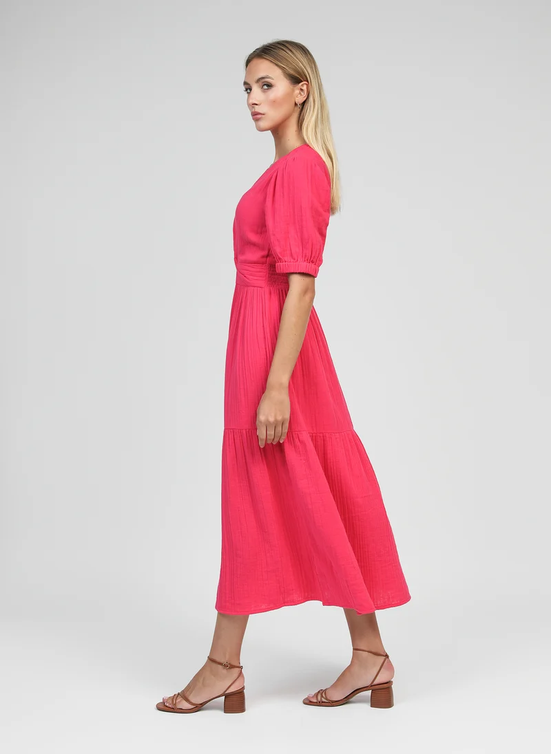 ROBE MIDI ODOUMILO framboise