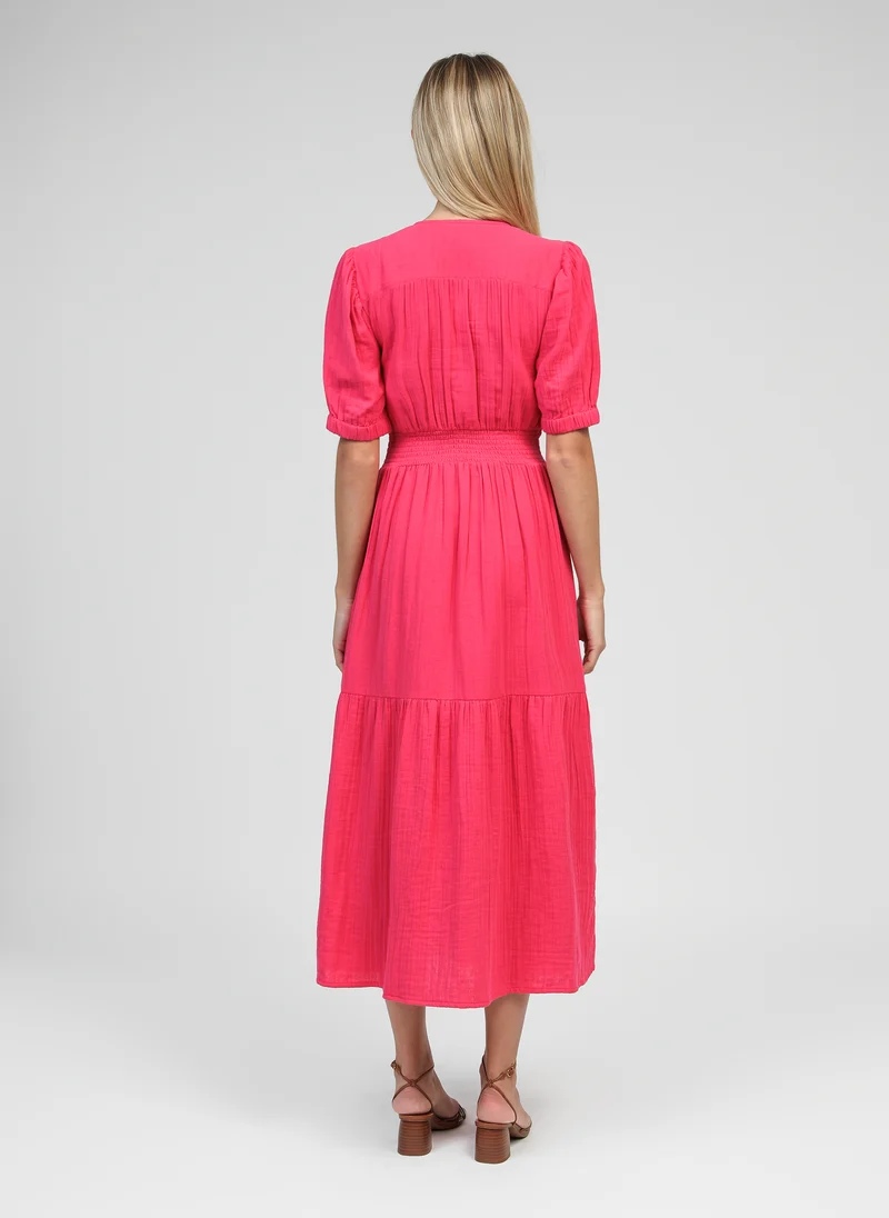 ROBE MIDI ODOUMILO framboise
