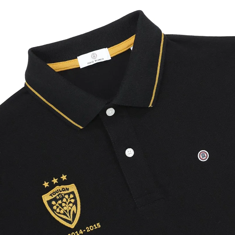 Polo manches courtes 100% coton noir RCT Triplé Coupe d'Europe Toulon Champion