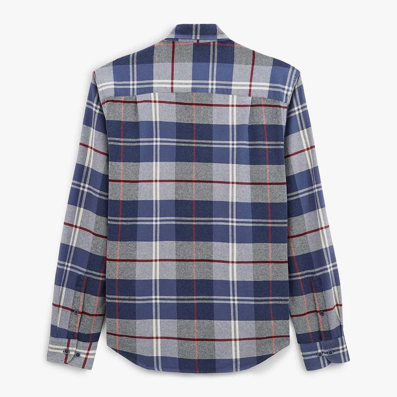 Chemise à carreaux bleu foncé