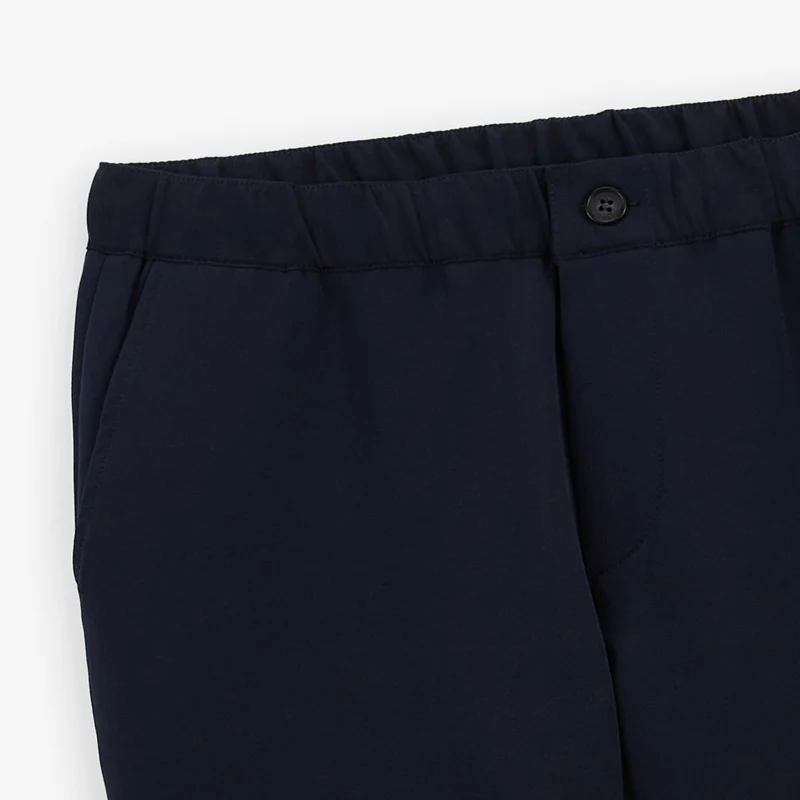 Chino coupe regular stretch taille élastiquée bleu marine foncé 549