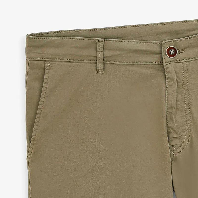 Bermuda 200 uni stretch vert militaire coupe droite confort