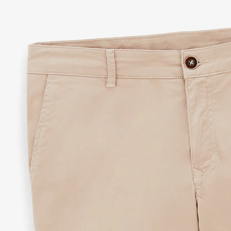 Bermuda 200 uni stretch beige mastic coupe droite confort