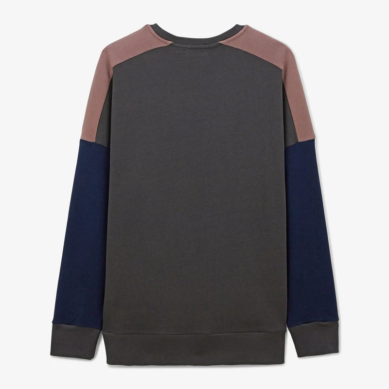 Sweat en molleton col rond WE LOVE SERGE gris anthracite en coton