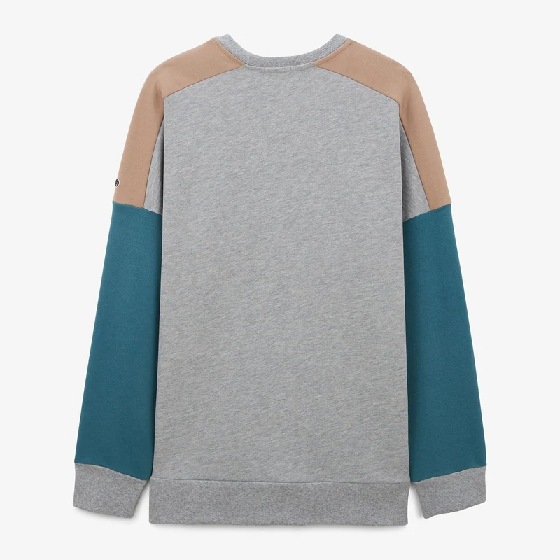 Sweat molleton col rond WE LOVE SERGE gris en coton