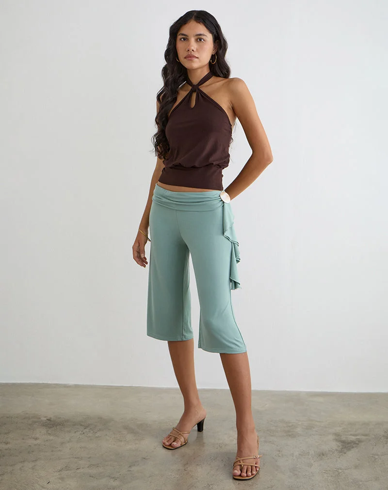 Pantalon capri Wasana, couleur gris aqua