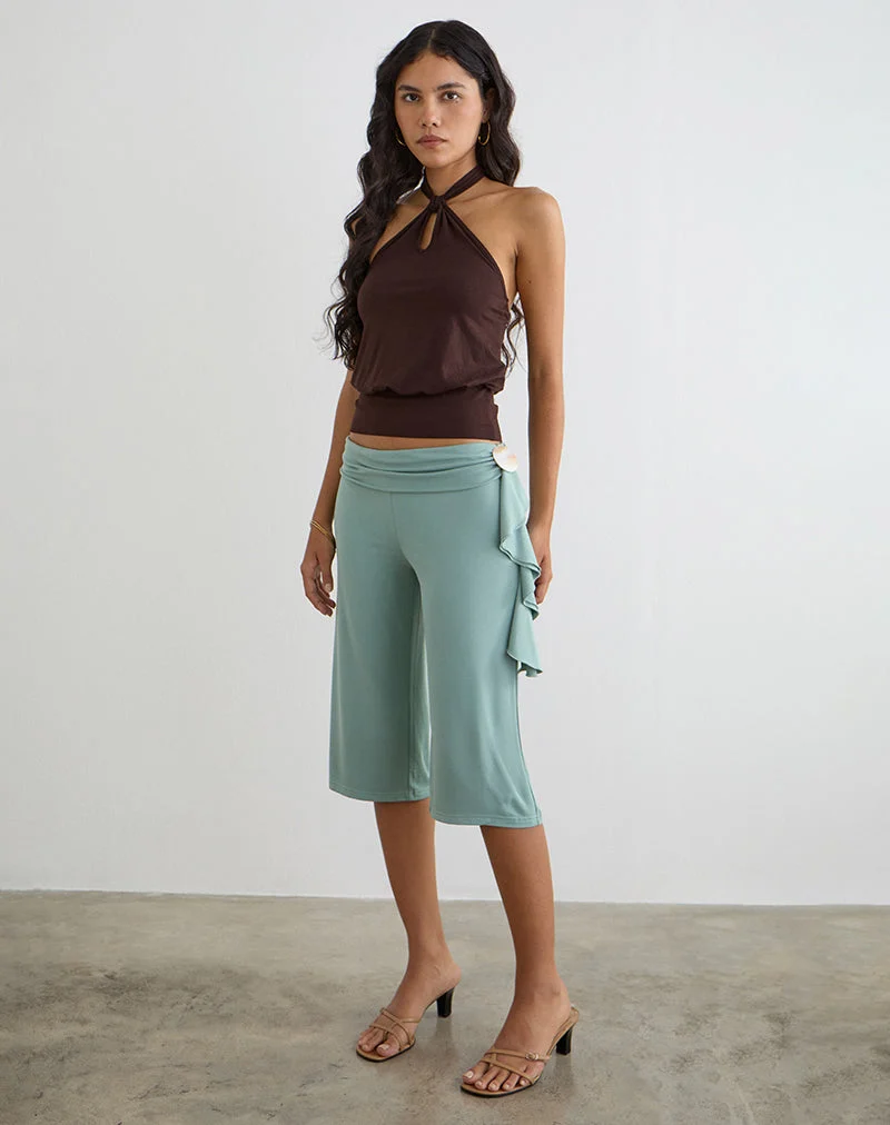 Pantalon capri Wasana, couleur gris aqua