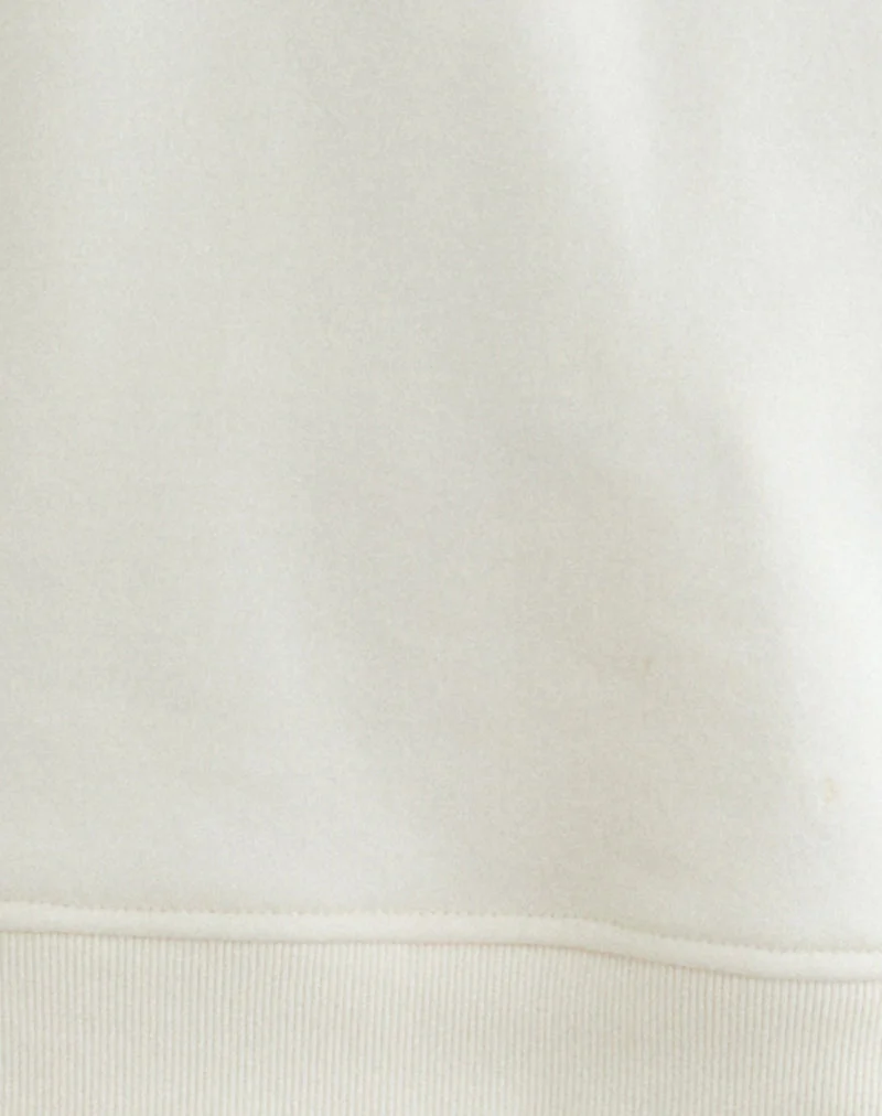 Pull Jorai, couleur « Winter White », avec broderie « M » ton sur ton