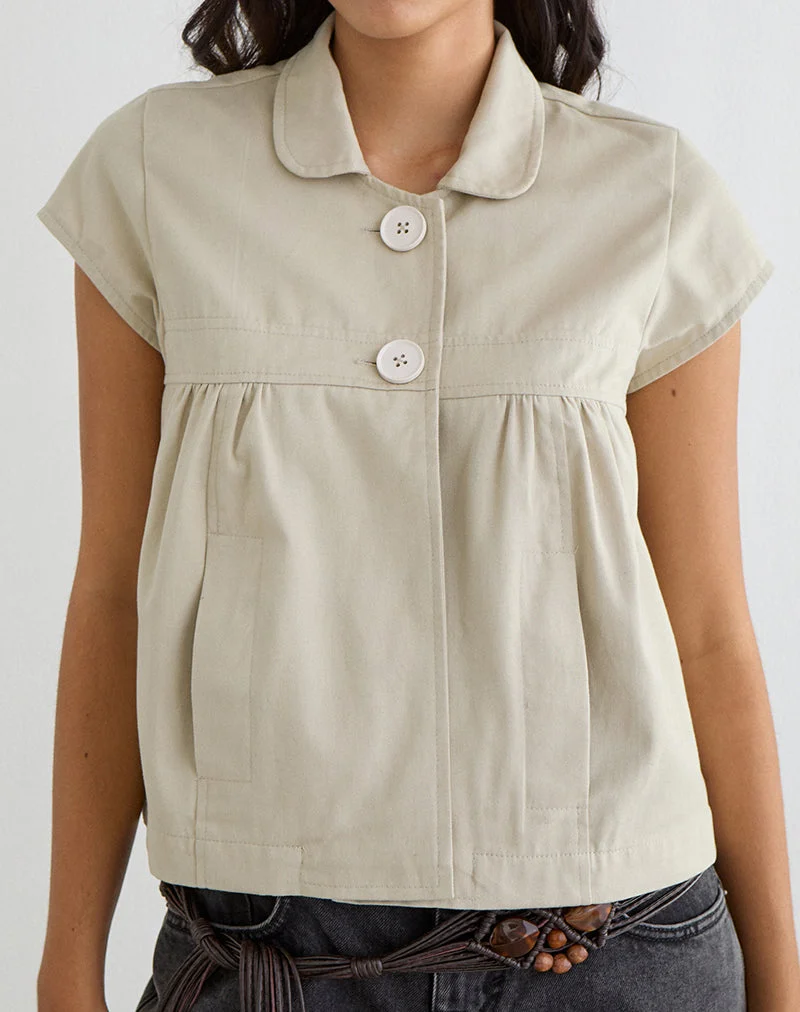 Chemise Kaelus en sergé de coton couleur « Latte »