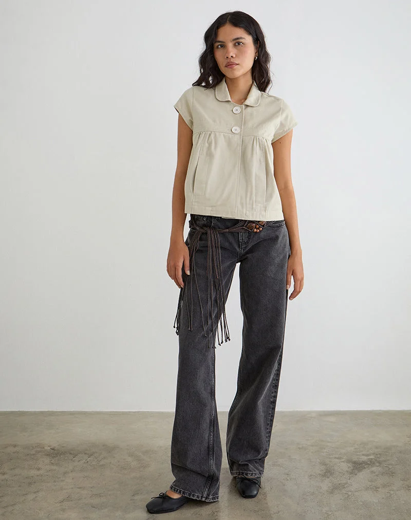 Chemise Kaelus en sergé de coton couleur « Latte »