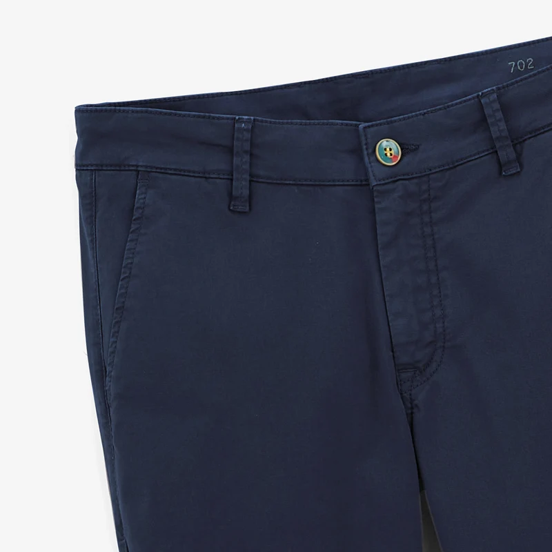 Chino 702 coupe droite confort bleu marine en coton
